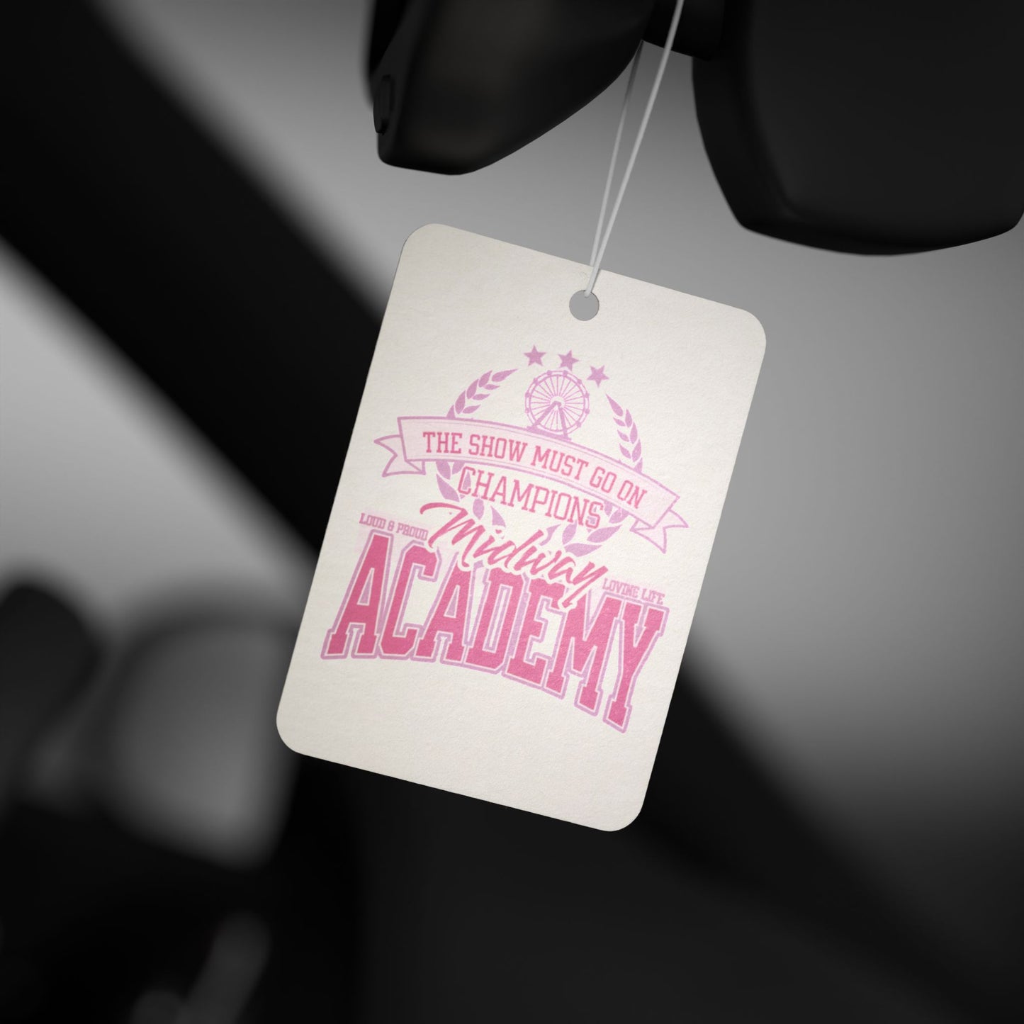 Car Air Freshener — Pink Midway Academy Cheerleader Champion Design