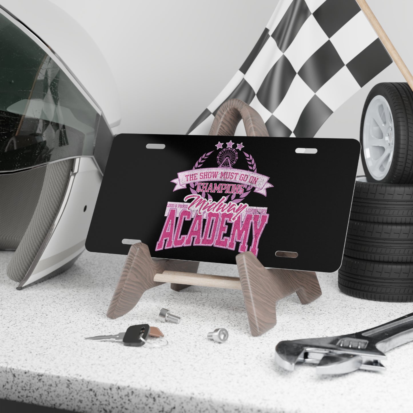 Midway Academy Carnival Vanity Plate | Pink Championship License Plate