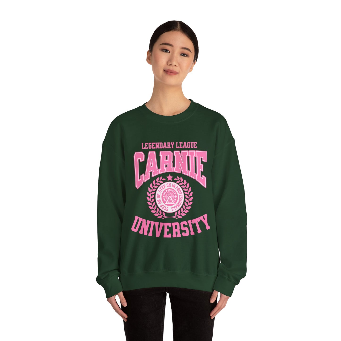 Carnie University Sweatshirt – Legendary League Pink College Crewneck