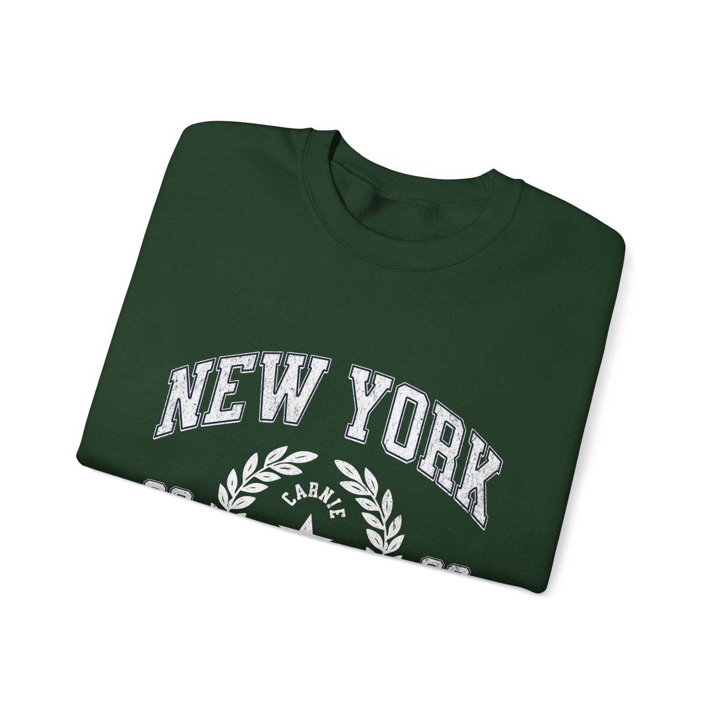 New York Crewneck Sweatshirt – 'Style, Slices & Attitude' Vintage Crest Pullover
