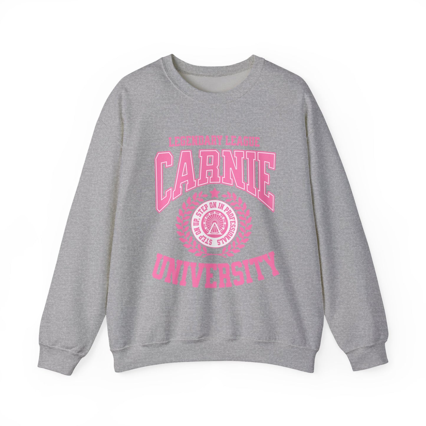 Carnie University Sweatshirt – Legendary League Pink College Crewneck