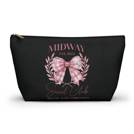 Midway Social Club | CARNI | Fair |Pink Gingham Bow Wreath Accessory Pouch | T-Bottom Cosmetic Bag