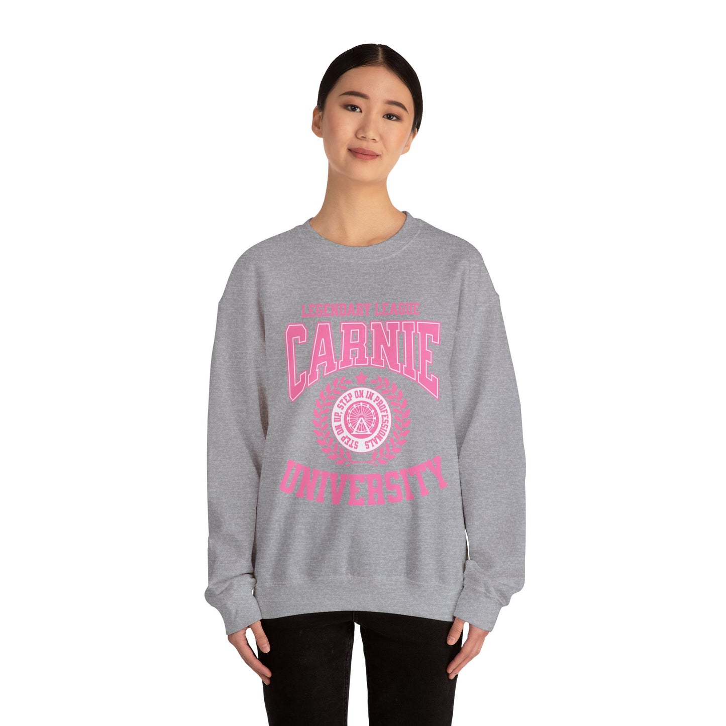 Carnie University Sweatshirt – Legendary League Pink College Crewneck