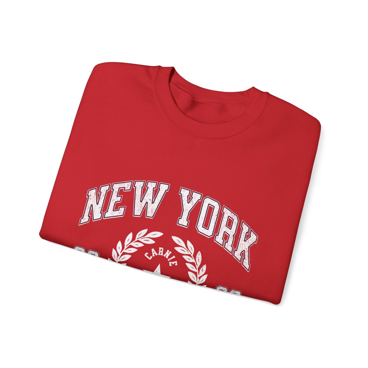 New York Crewneck Sweatshirt – 'Style, Slices & Attitude' Vintage Crest Pullover