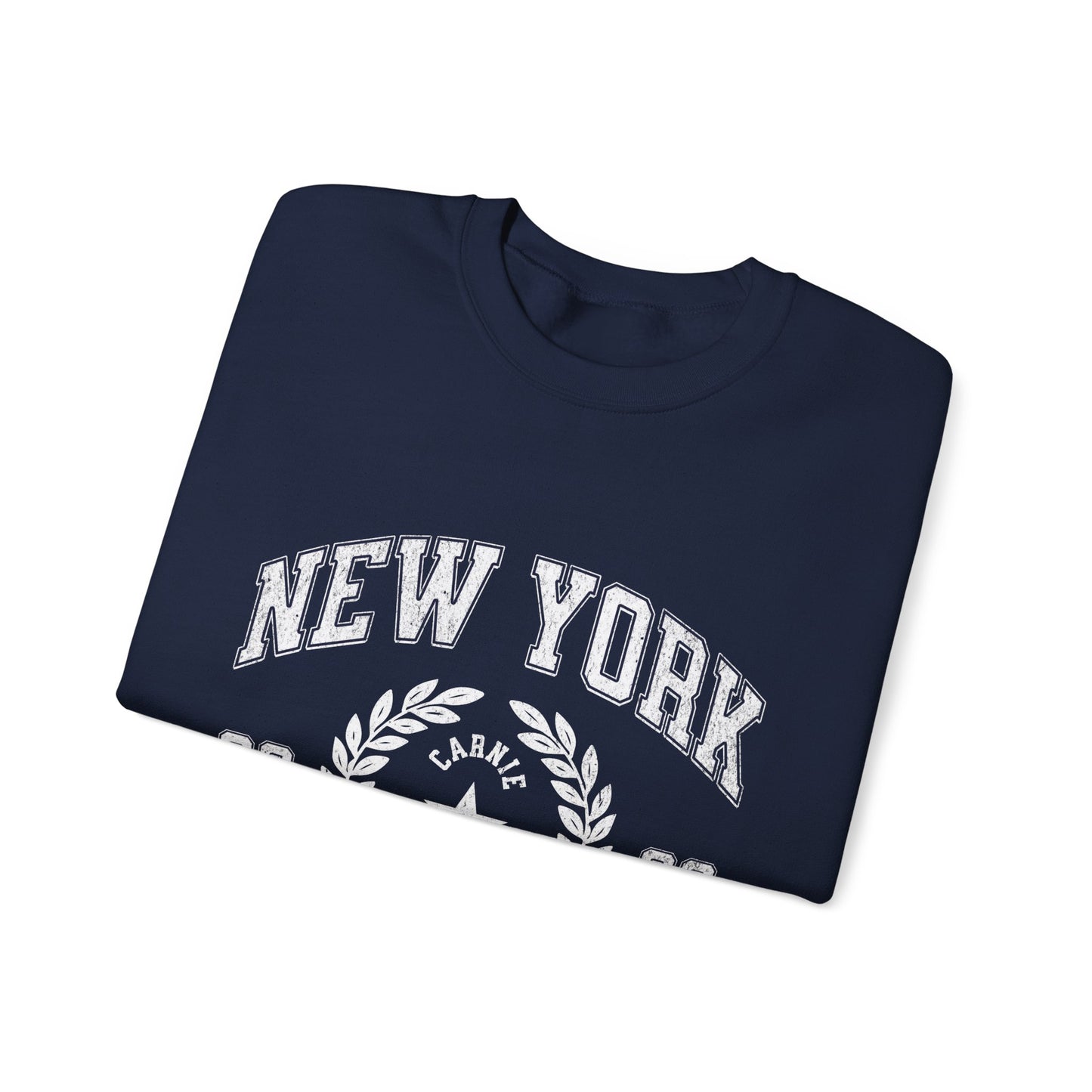 New York Crewneck Sweatshirt – 'Style, Slices & Attitude' Vintage Crest Pullover
