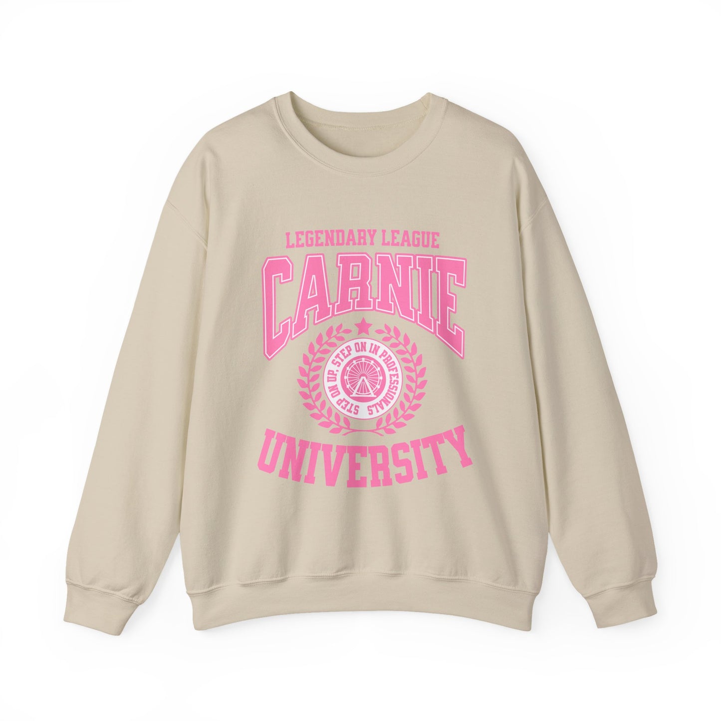 Carnie University Sweatshirt – Legendary League Pink College Crewneck