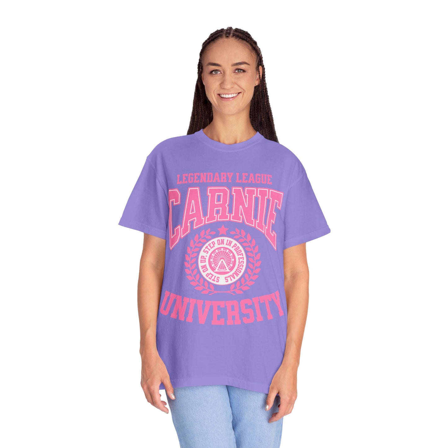 Carnie University T-Shirt — Legendary League Pink Collegiate Tee