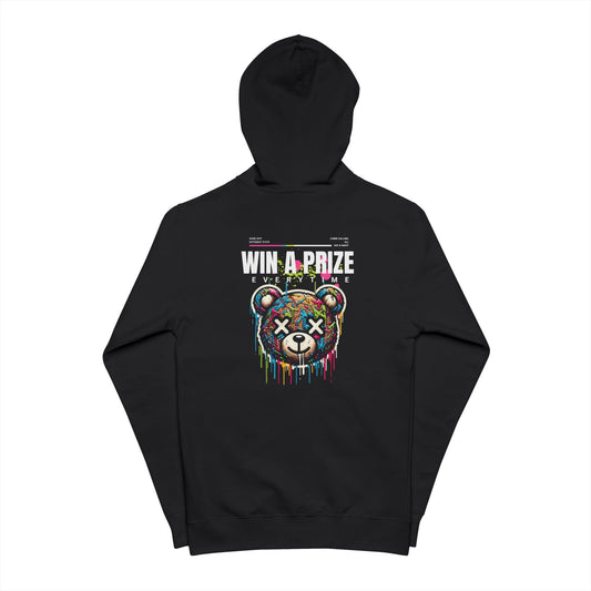 Win A Prize Teddy Bear Zip-Up Hoodie — Colorful Drip Graphic Hoodie