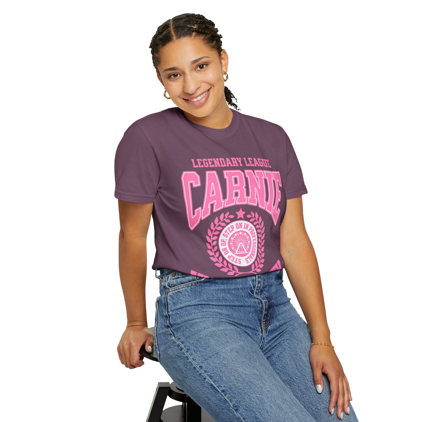 Carnie University T-Shirt — Legendary League Pink Collegiate Tee