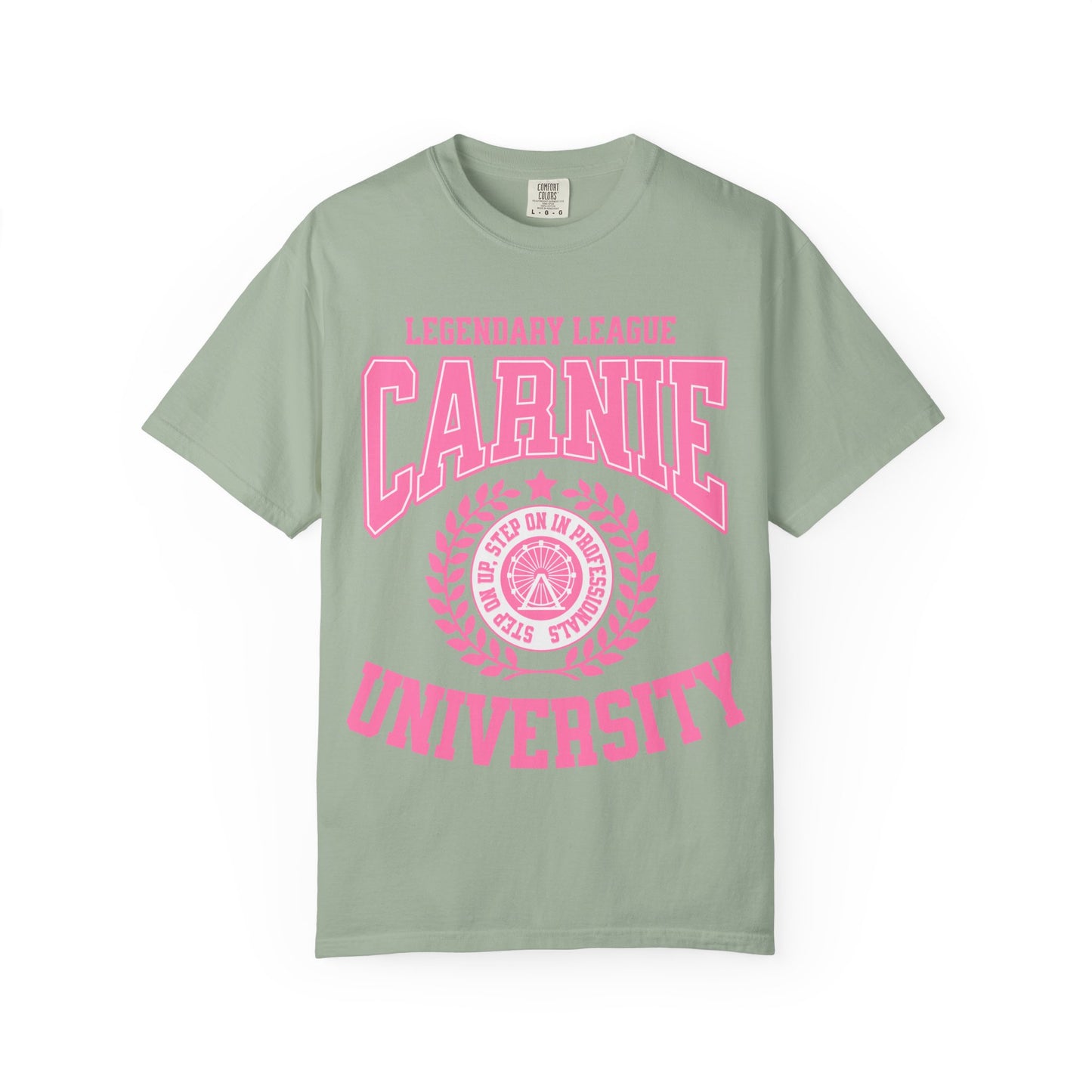 Carnie University T-Shirt — Legendary League Pink Collegiate Tee