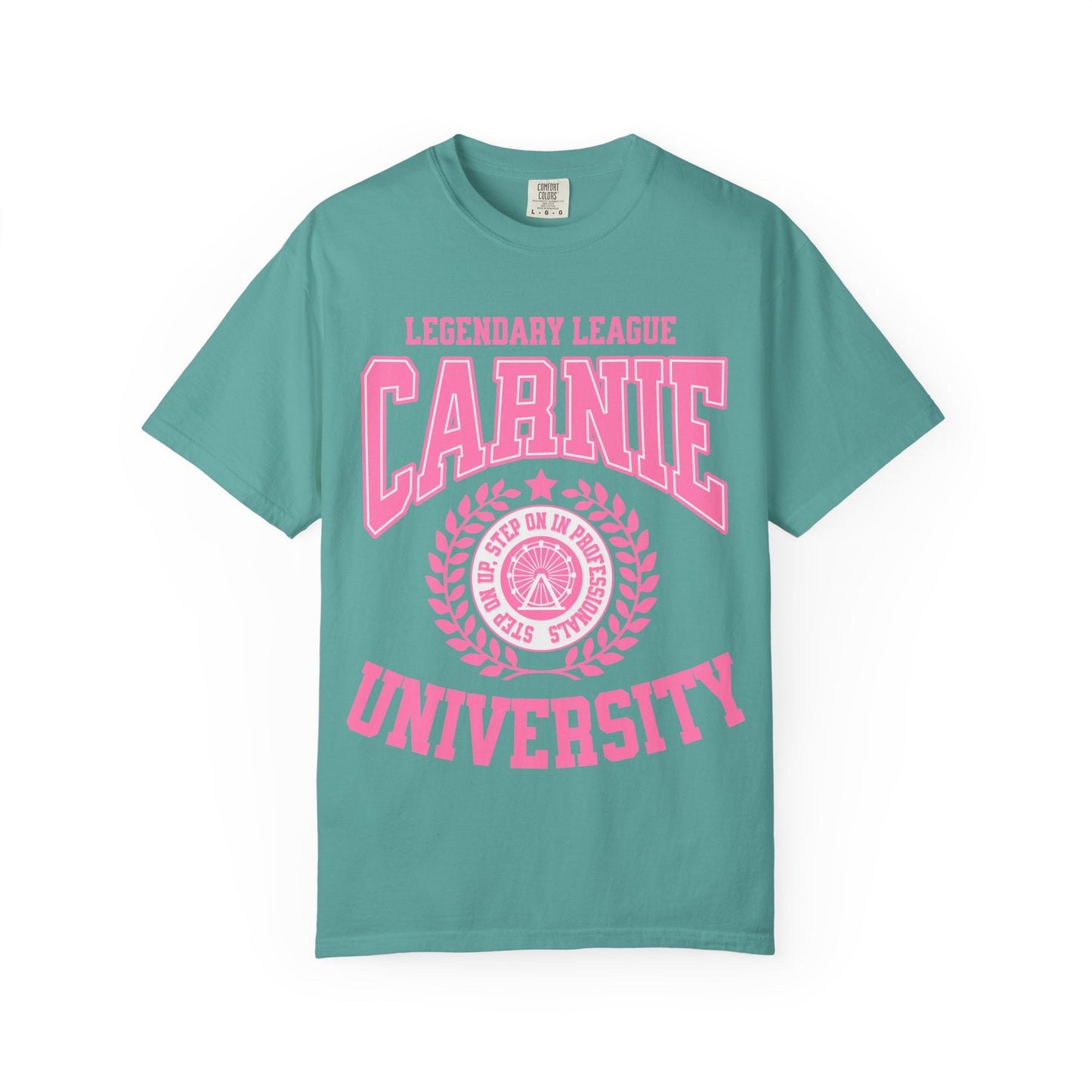 Carnie University T-Shirt — Legendary League Pink Collegiate Tee