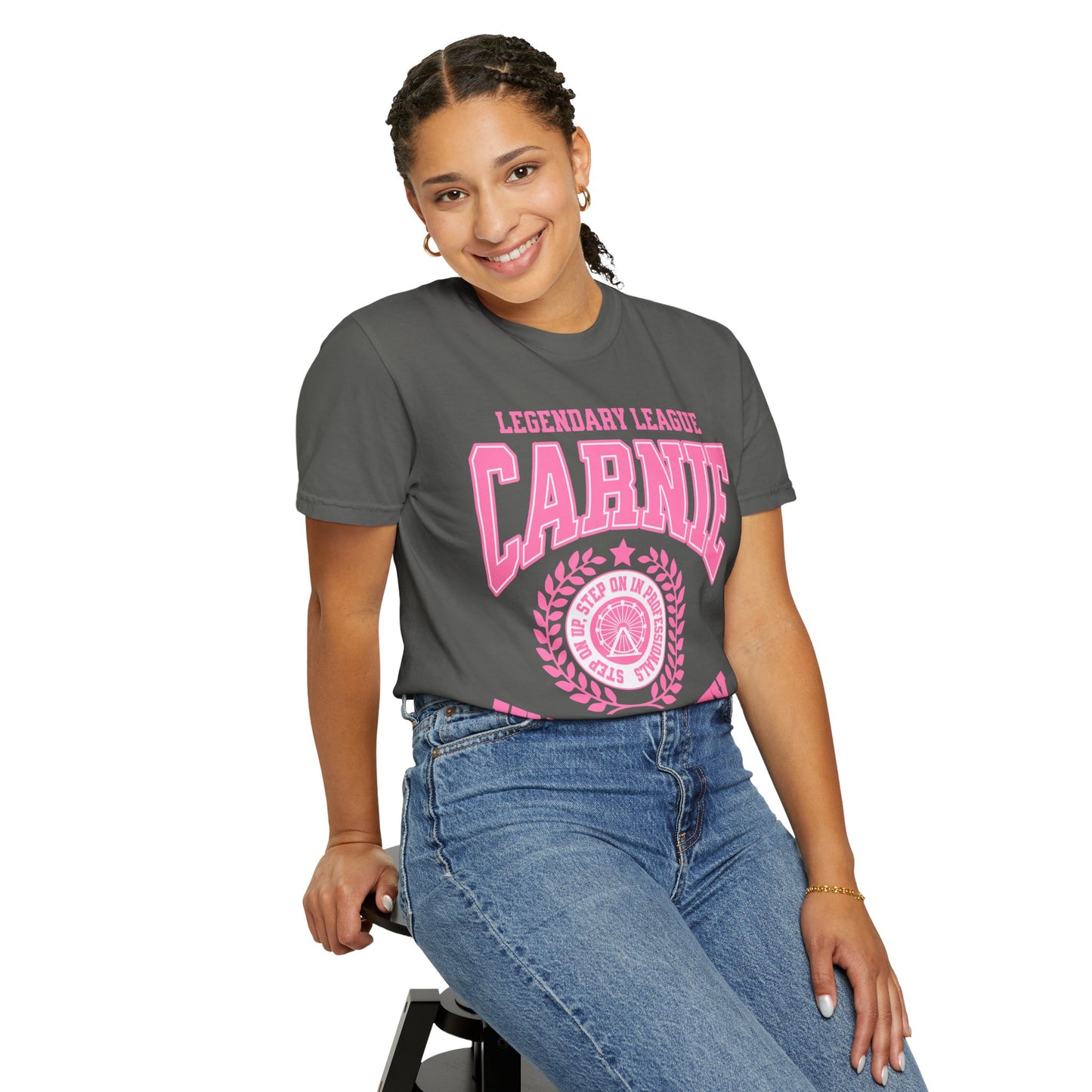 Carnie University T-Shirt — Legendary League Pink Collegiate Tee