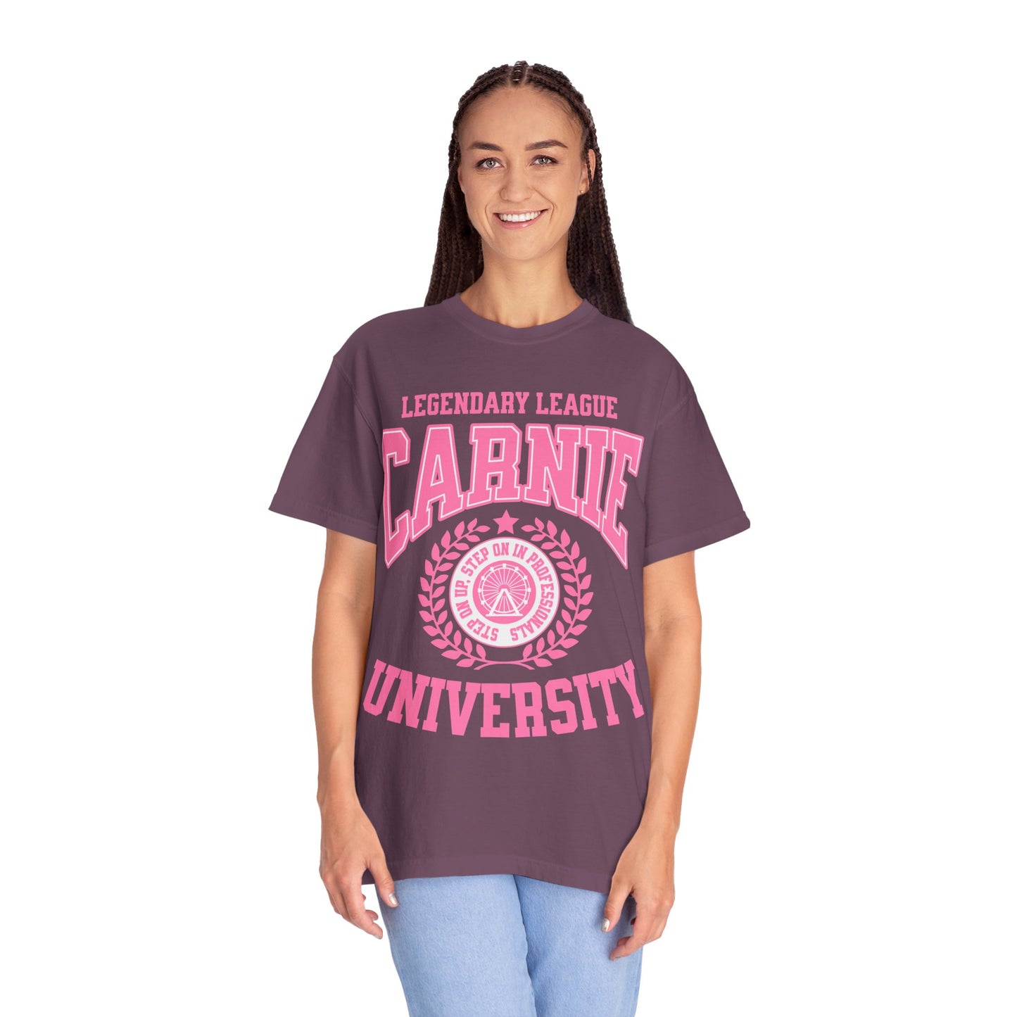 Carnie University T-Shirt — Legendary League Pink Collegiate Tee