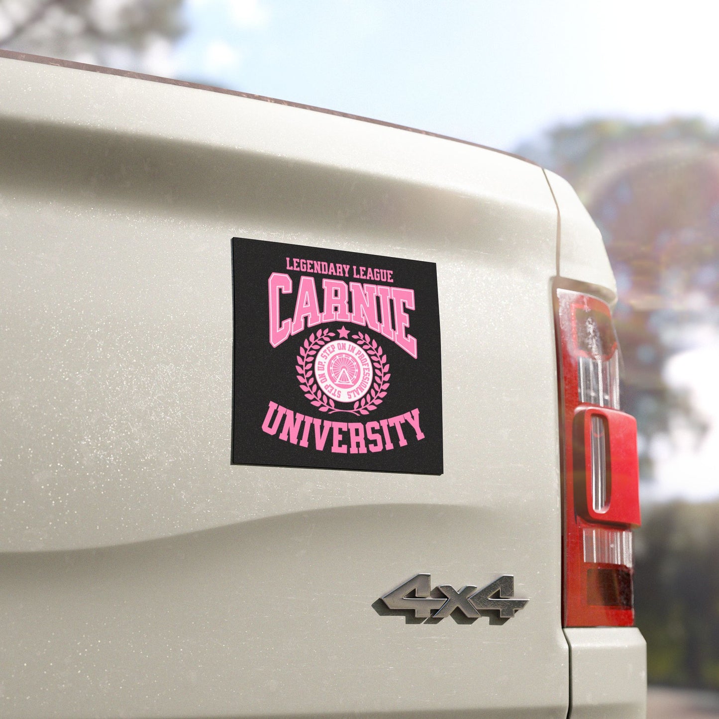 Carnie University Car Magnet – Pink Legendary League Design