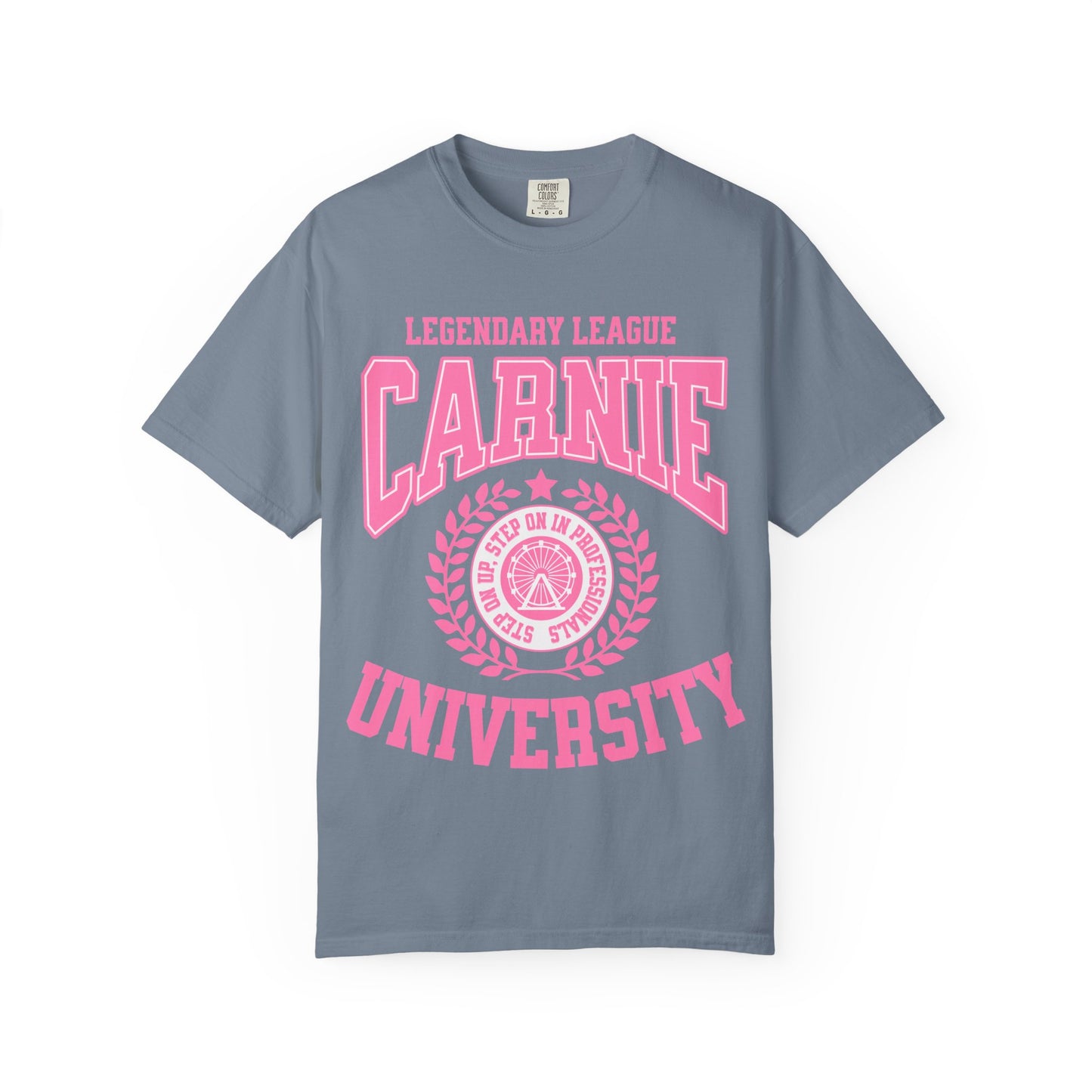 Carnie University T-Shirt — Legendary League Pink Collegiate Tee