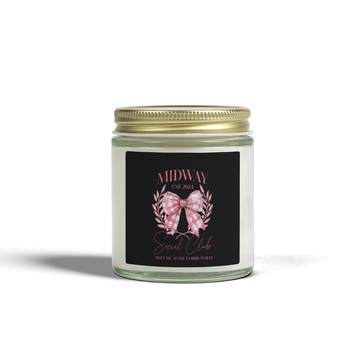Midway Social Club | CARNIE | Carnival |Pink Bow Wreath Candle | Coconut Apricot Soy Candle 4oz 9oz