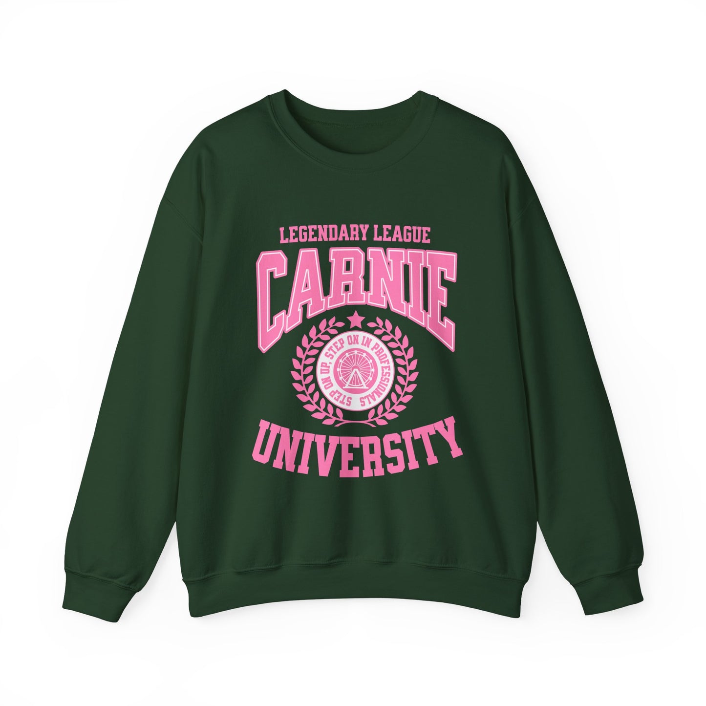 Carnie University Sweatshirt – Legendary League Pink College Crewneck