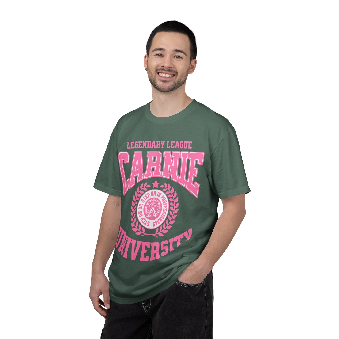 Carnie University T-Shirt — Legendary League Pink Collegiate Tee