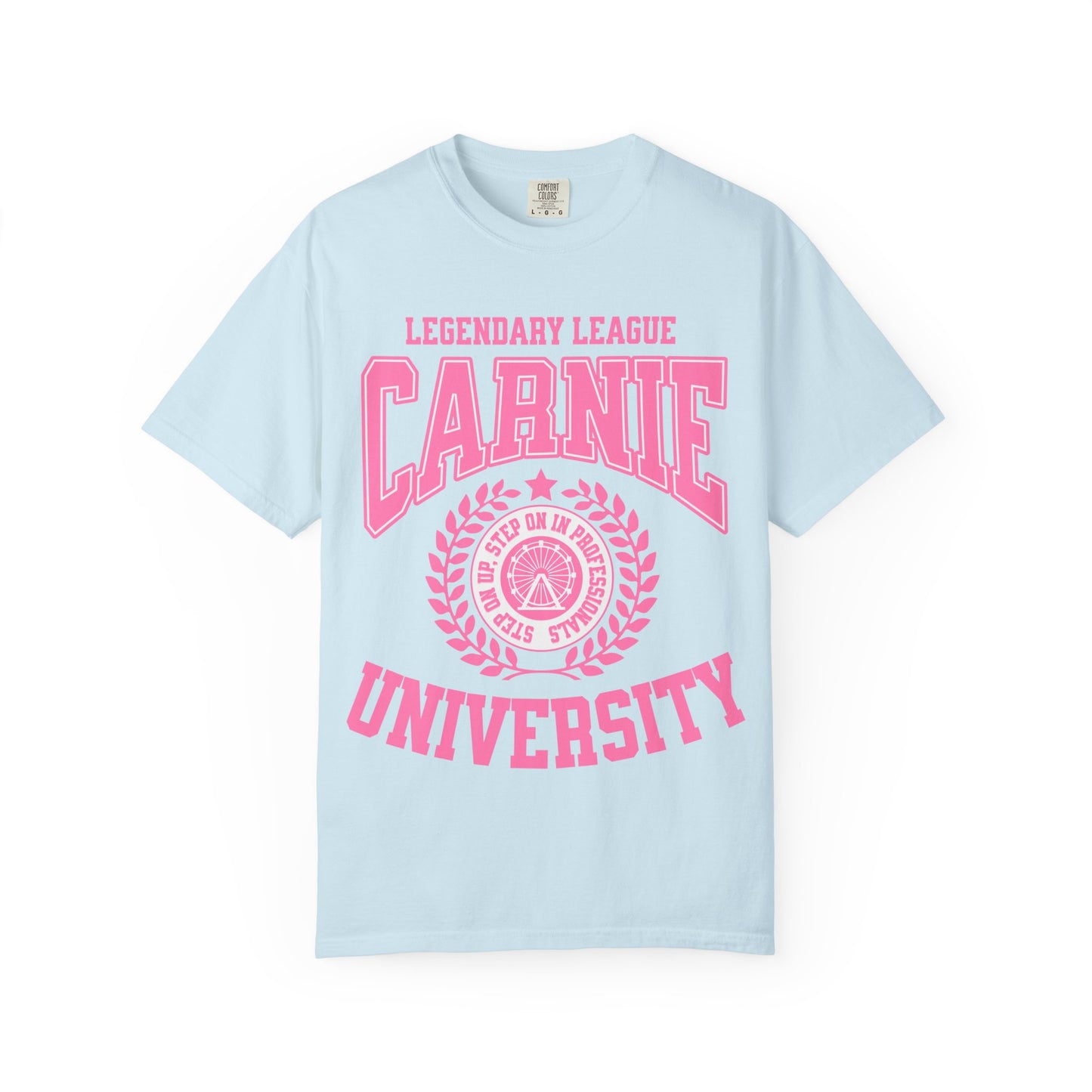 Carnie University T-Shirt — Legendary League Pink Collegiate Tee