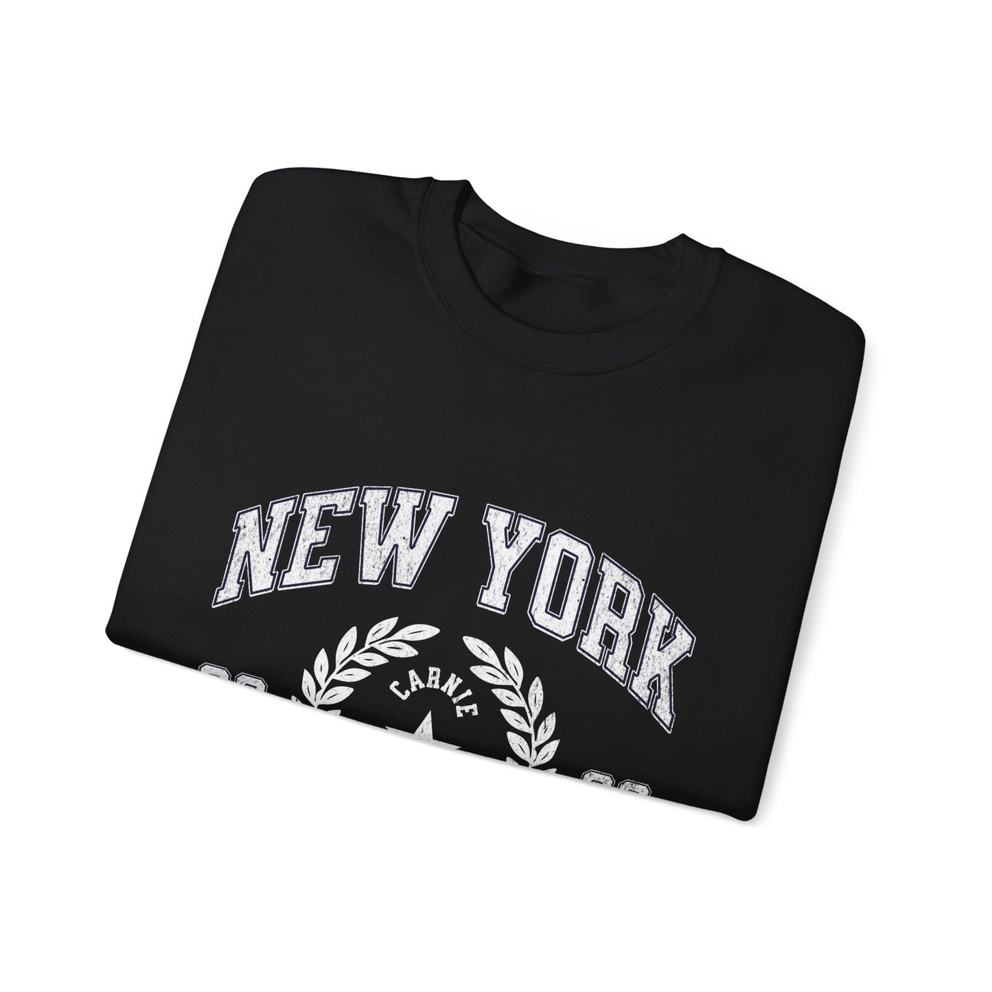 New York Crewneck Sweatshirt – 'Style, Slices & Attitude' Vintage Crest Pullover