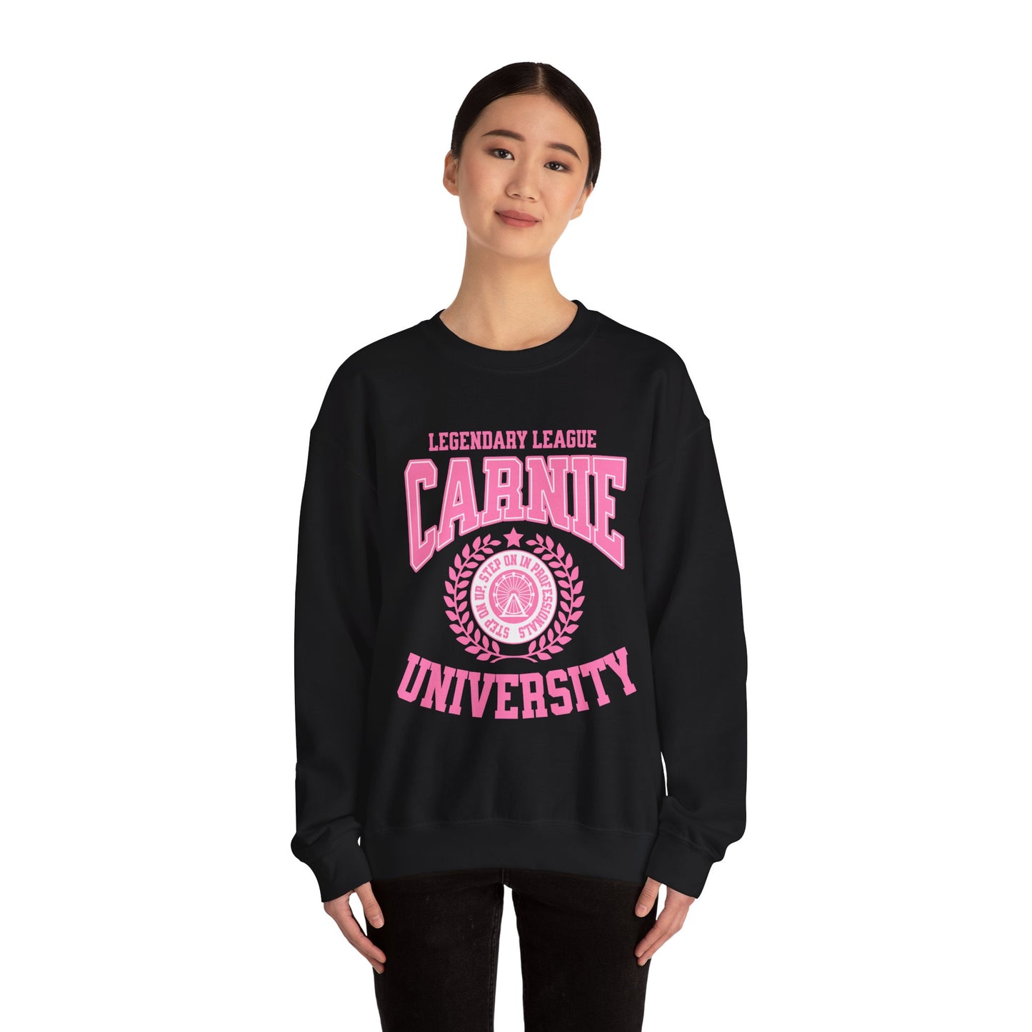 Carnie University Sweatshirt – Legendary League Pink College Crewneck