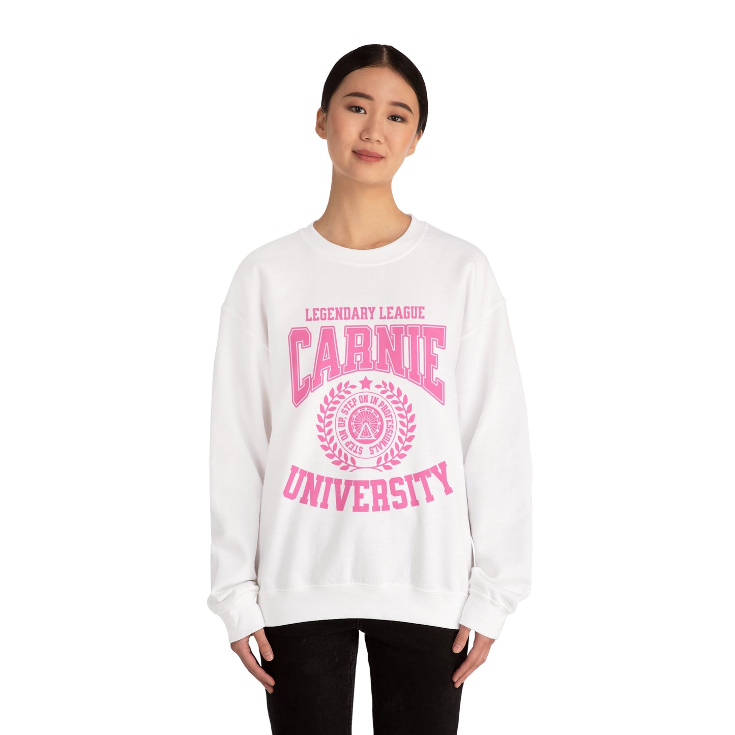 Carnie University Sweatshirt – Legendary League Pink College Crewneck