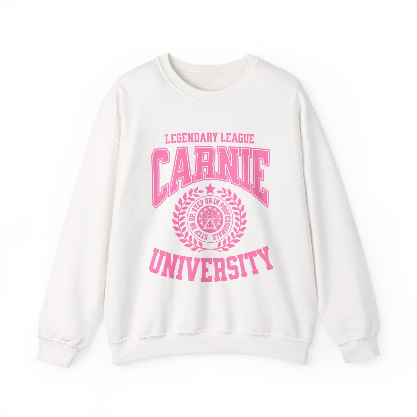 Carnie University Sweatshirt – Legendary League Pink College Crewneck