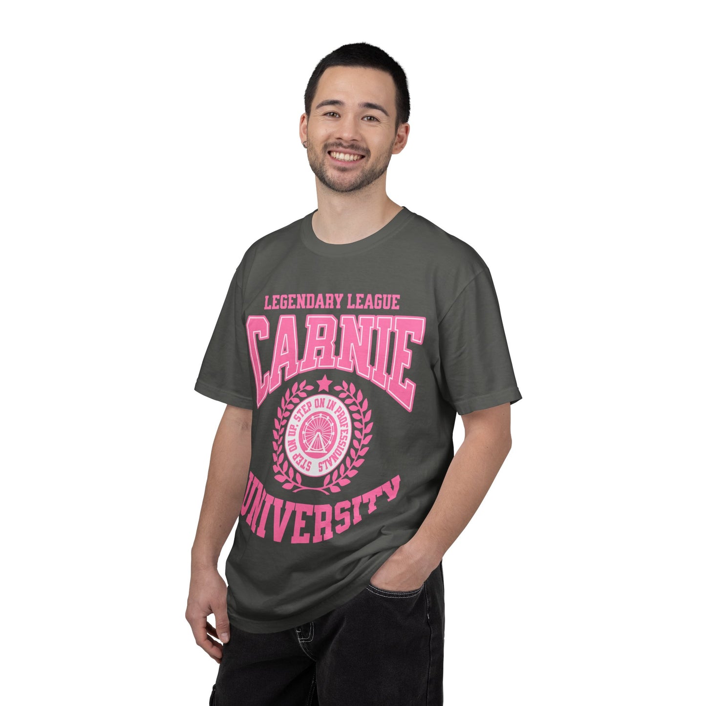 Carnie University T-Shirt — Legendary League Pink Collegiate Tee