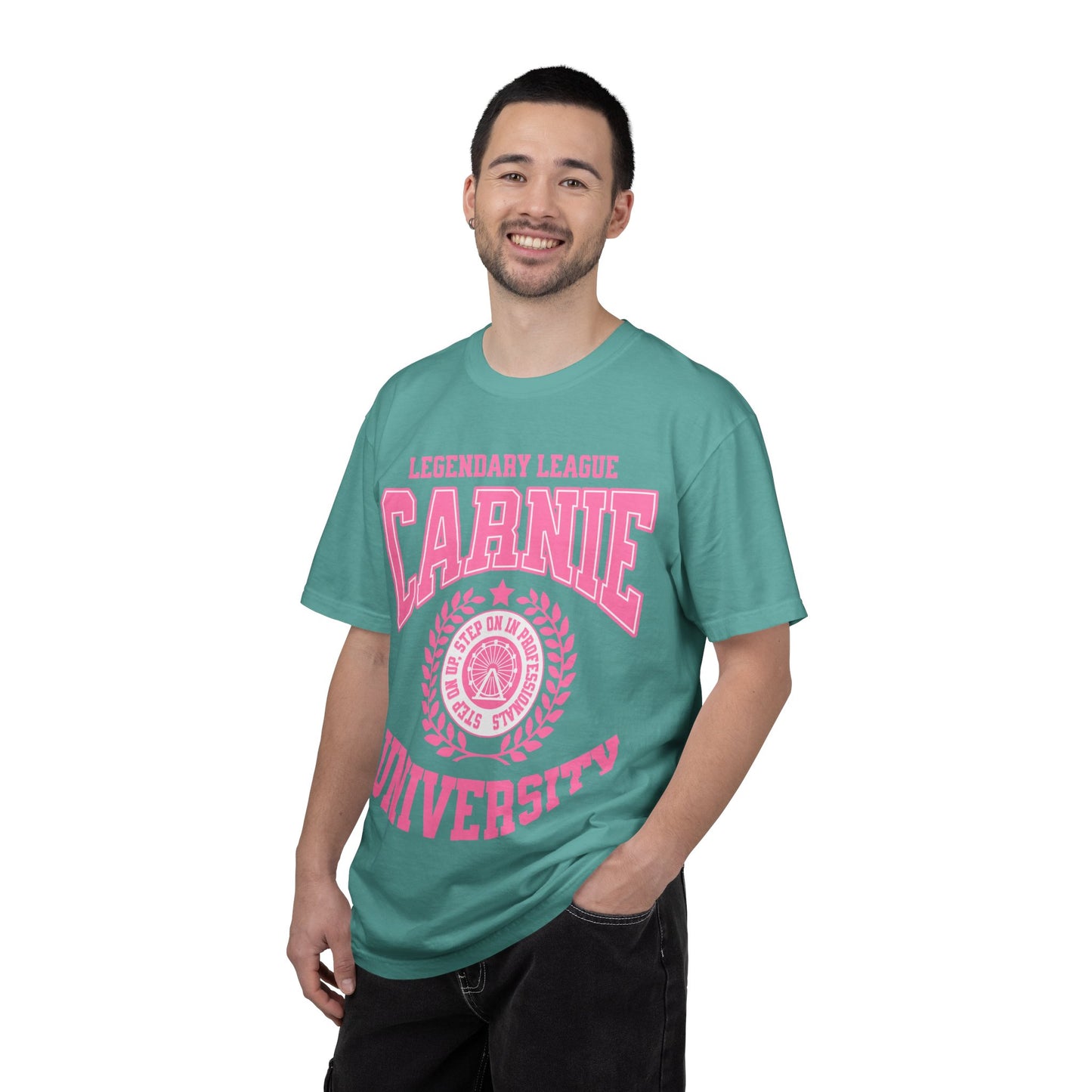 Carnie University T-Shirt — Legendary League Pink Collegiate Tee