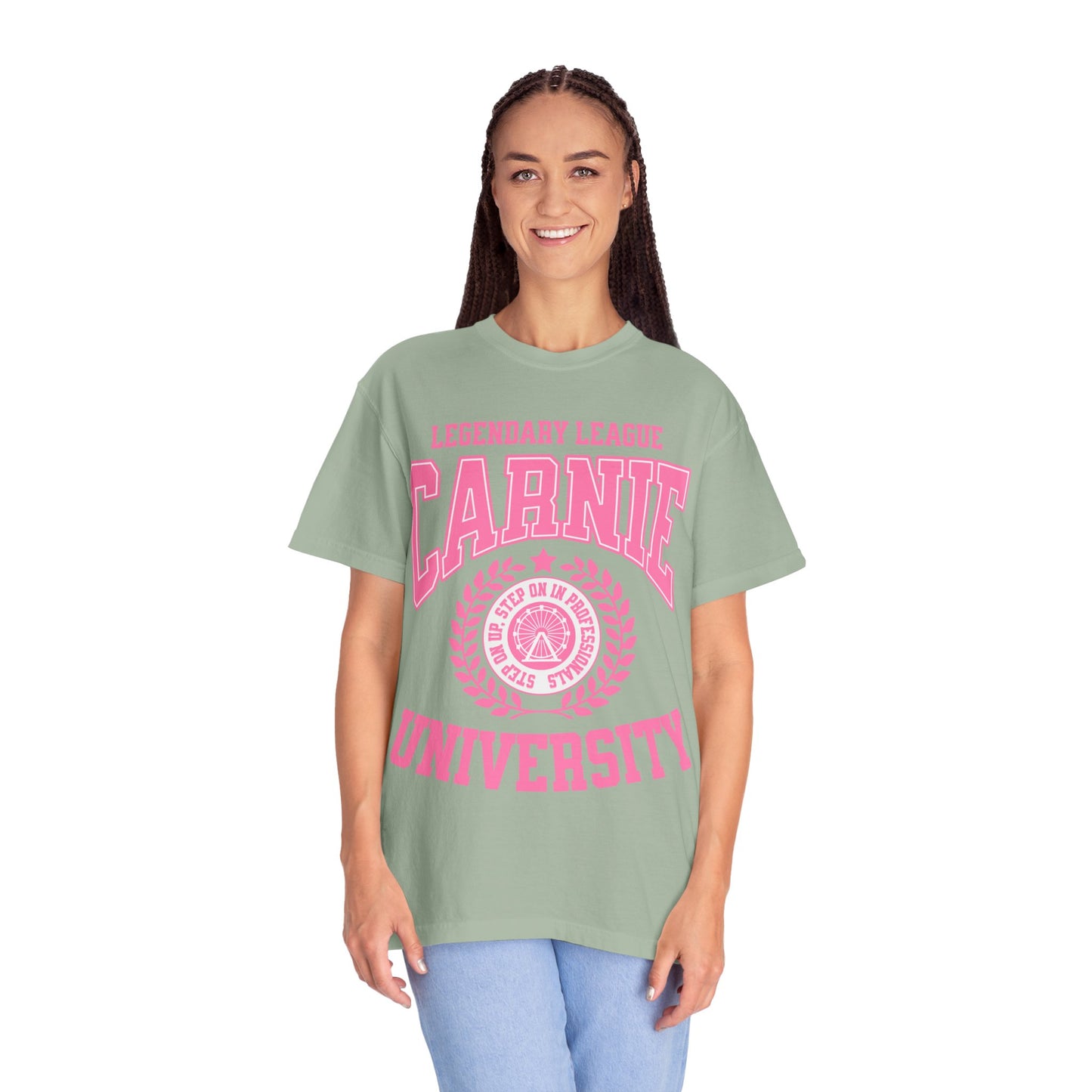 Carnie University T-Shirt — Legendary League Pink Collegiate Tee