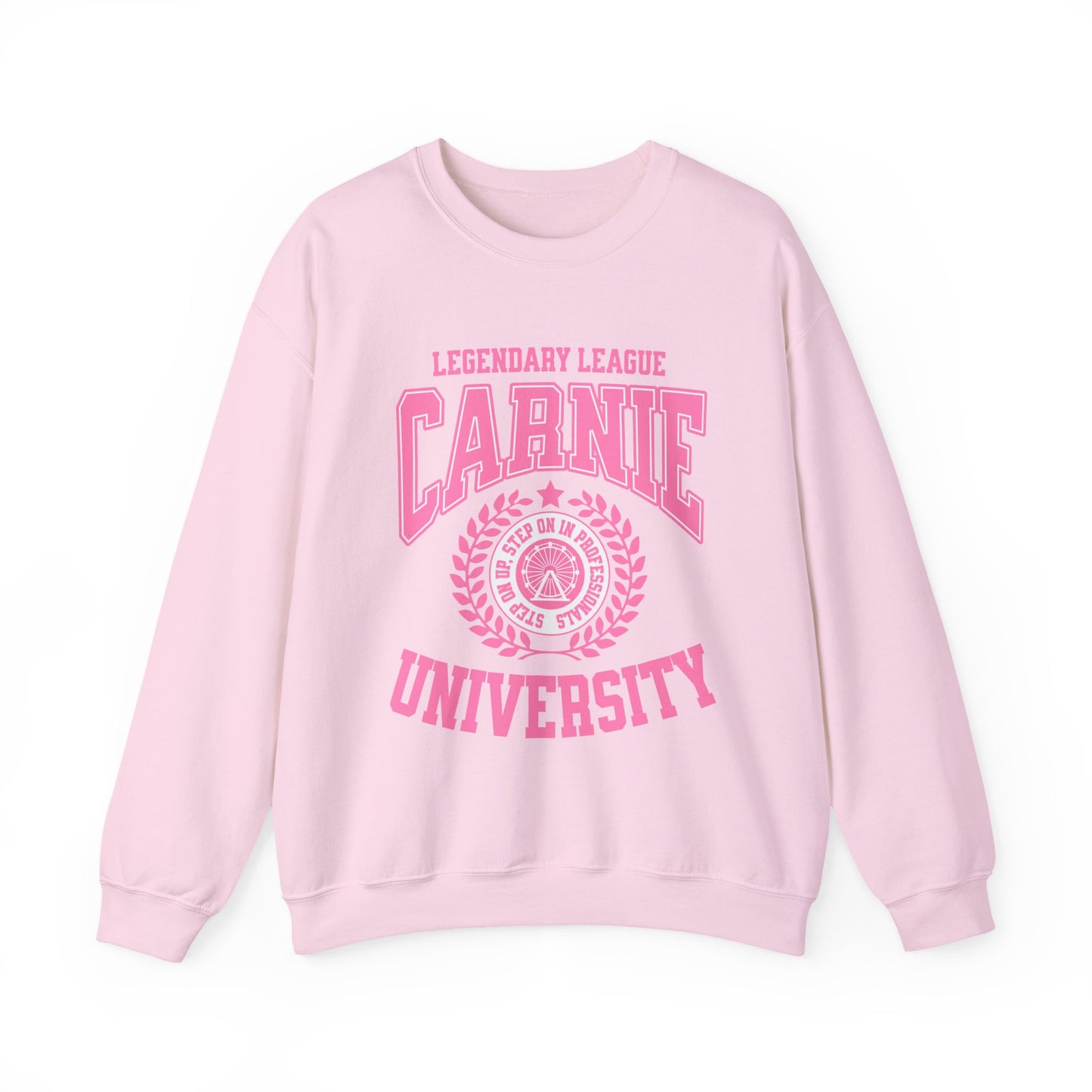 Carnie University Sweatshirt – Legendary League Pink College Crewneck