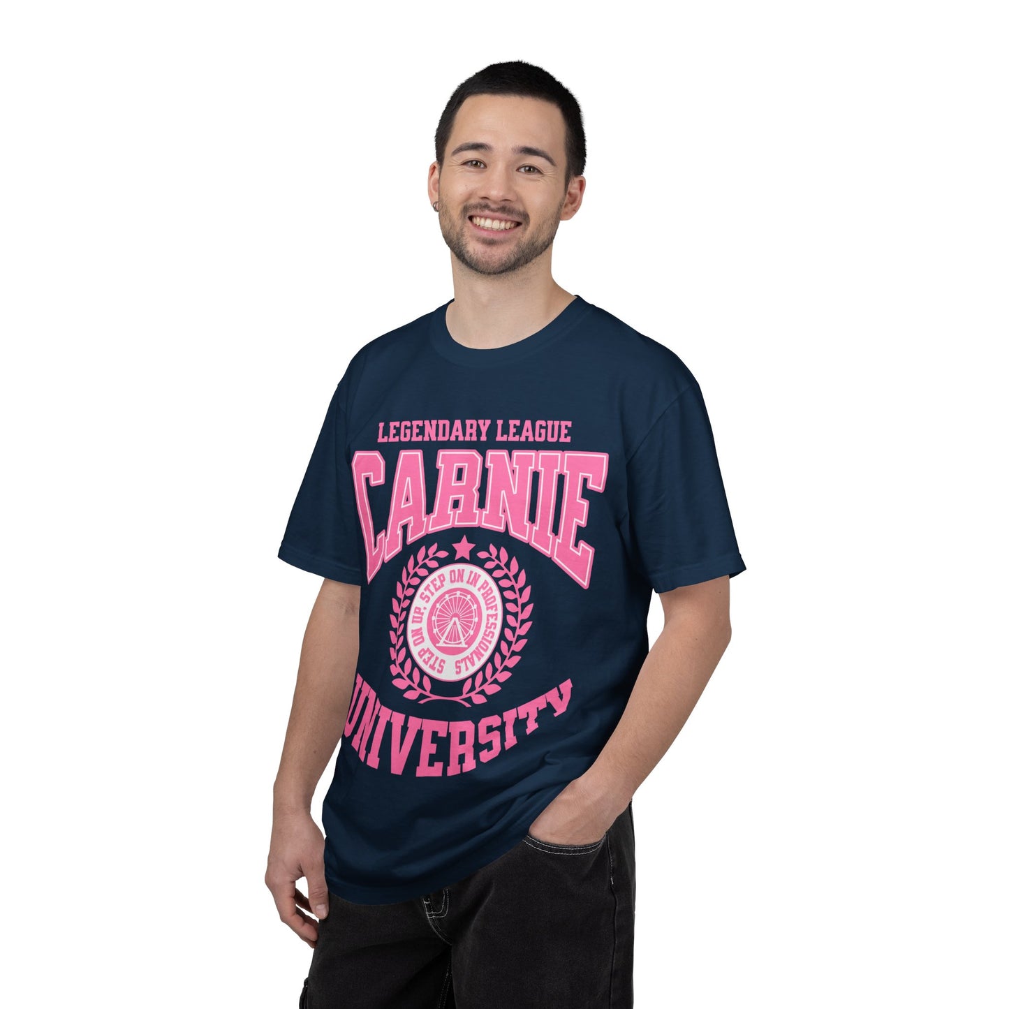 Carnie University T-Shirt — Legendary League Pink Collegiate Tee