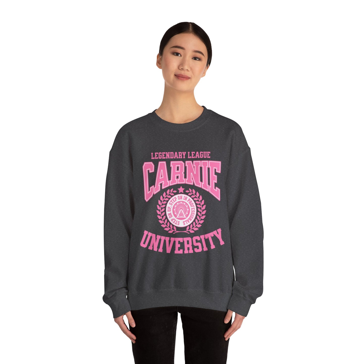 Carnie University Sweatshirt – Legendary League Pink College Crewneck