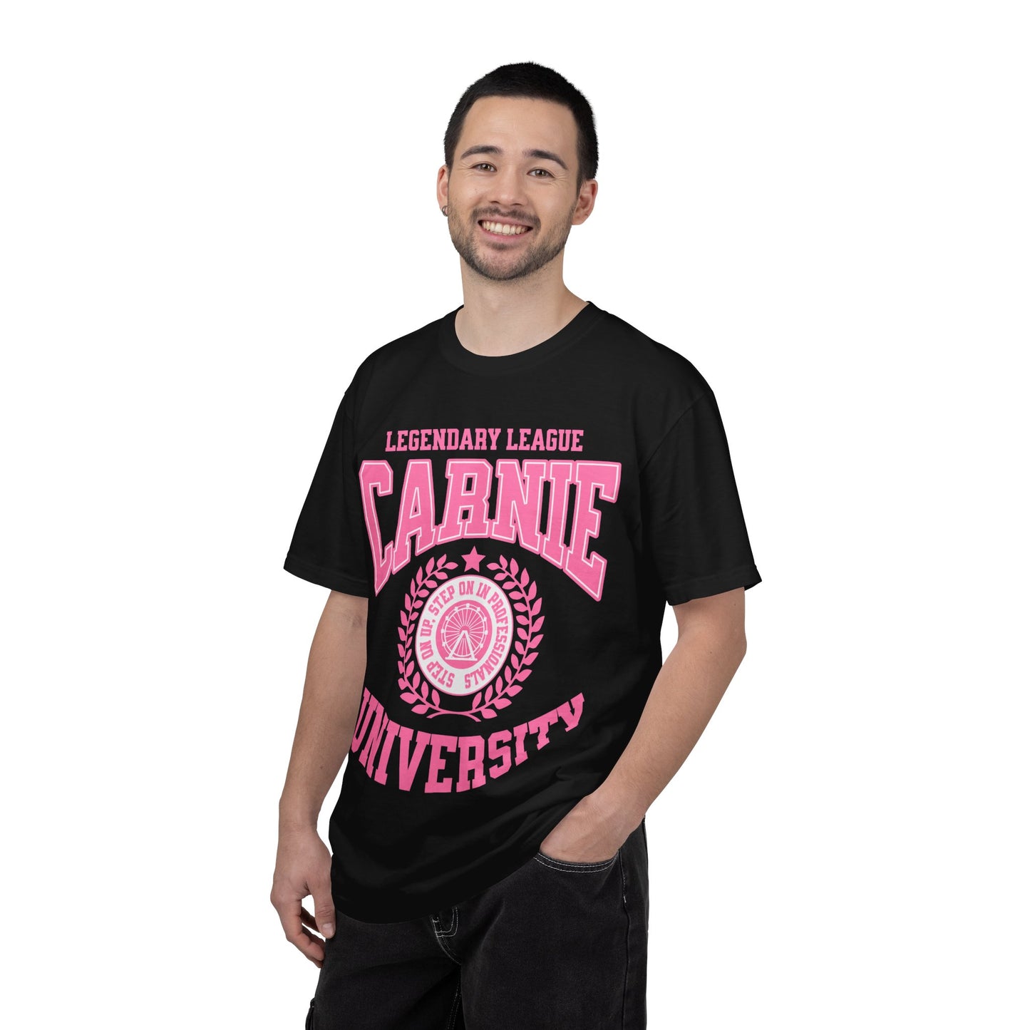 Carnie University T-Shirt — Legendary League Pink Collegiate Tee