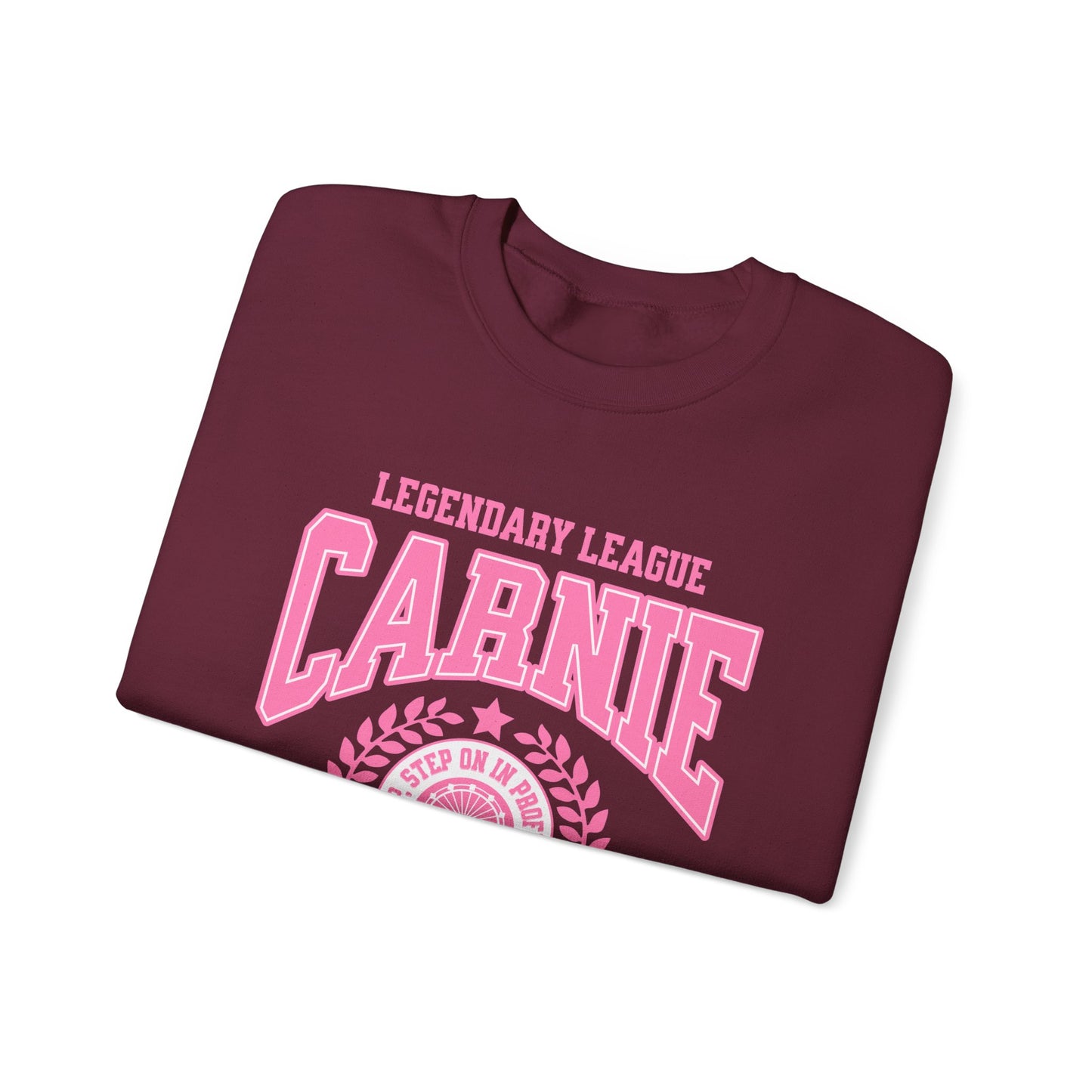 Carnie University Sweatshirt – Legendary League Pink College Crewneck