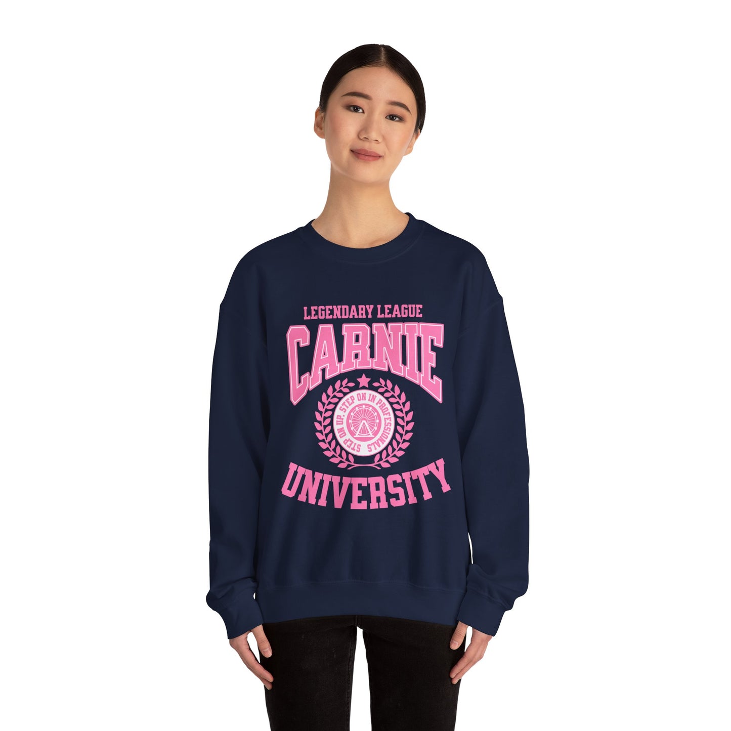 Carnie University Sweatshirt – Legendary League Pink College Crewneck