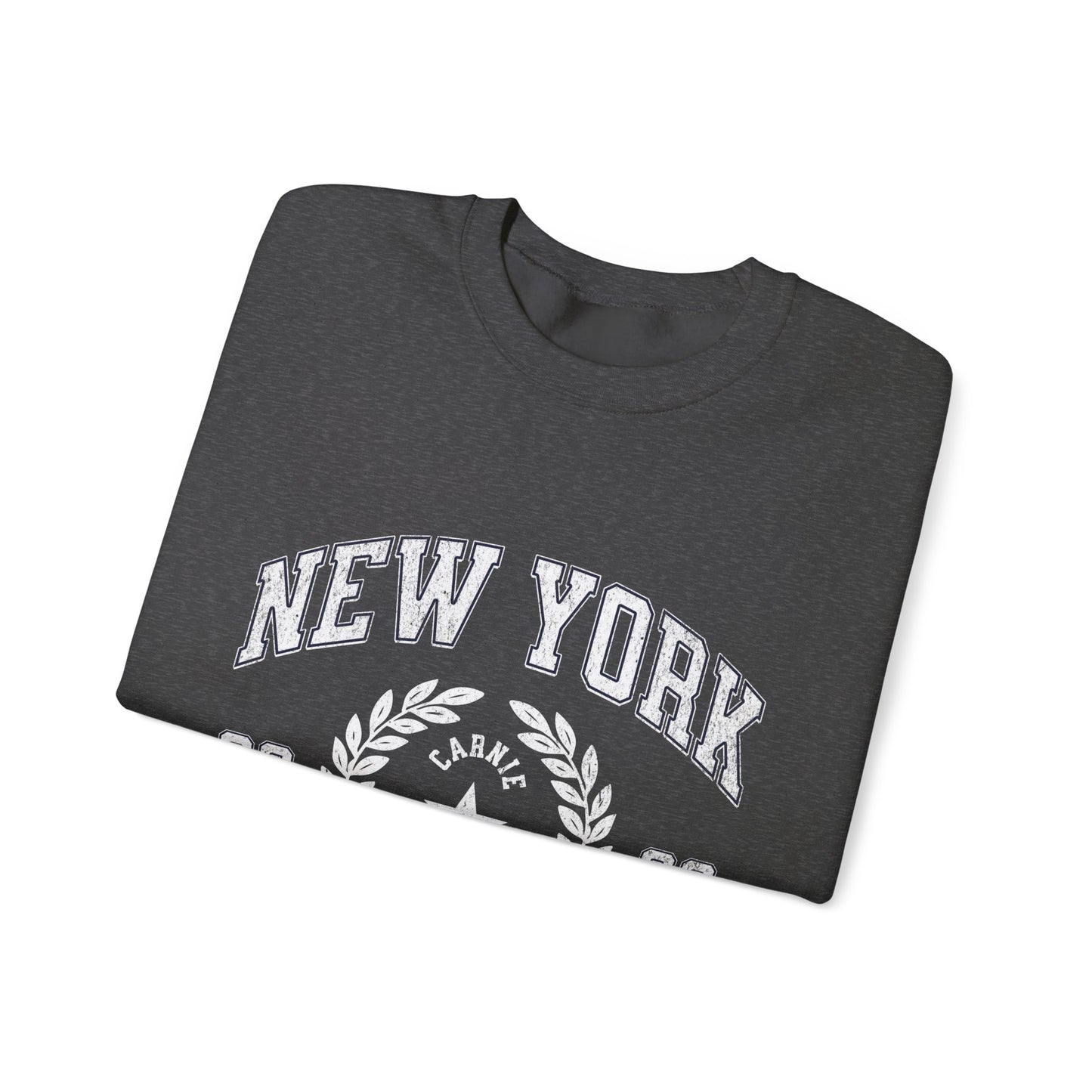 New York Crewneck Sweatshirt – 'Style, Slices & Attitude' Vintage Crest Pullover