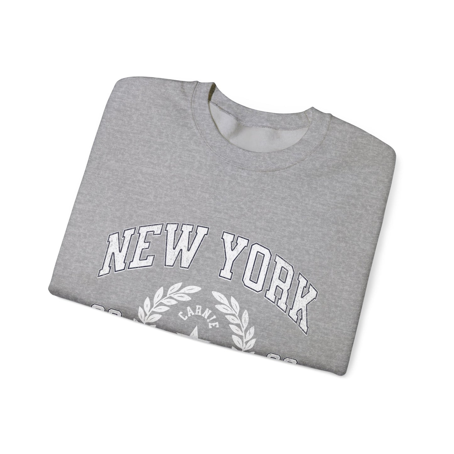 New York Crewneck Sweatshirt – 'Style, Slices & Attitude' Vintage Crest Pullover
